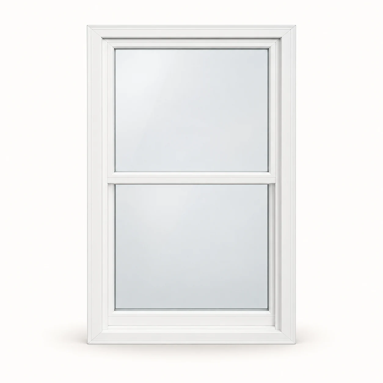 Product illustration: white vinyl, single hung layout