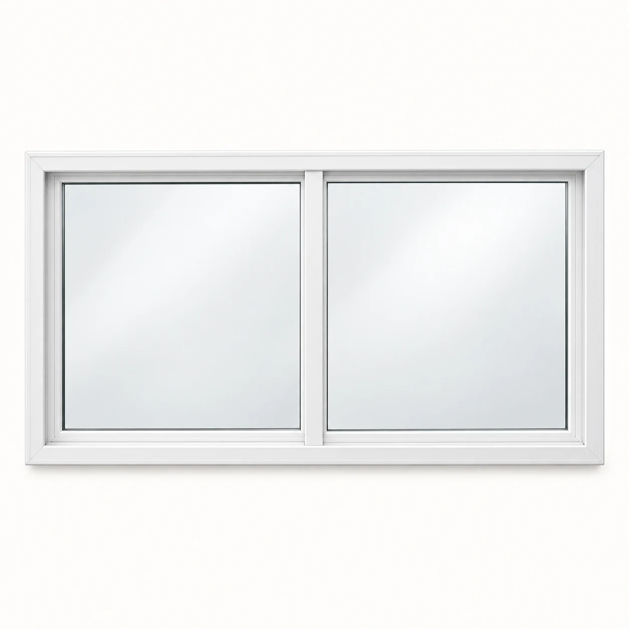 Product illustration: white vinyl, double slider layout