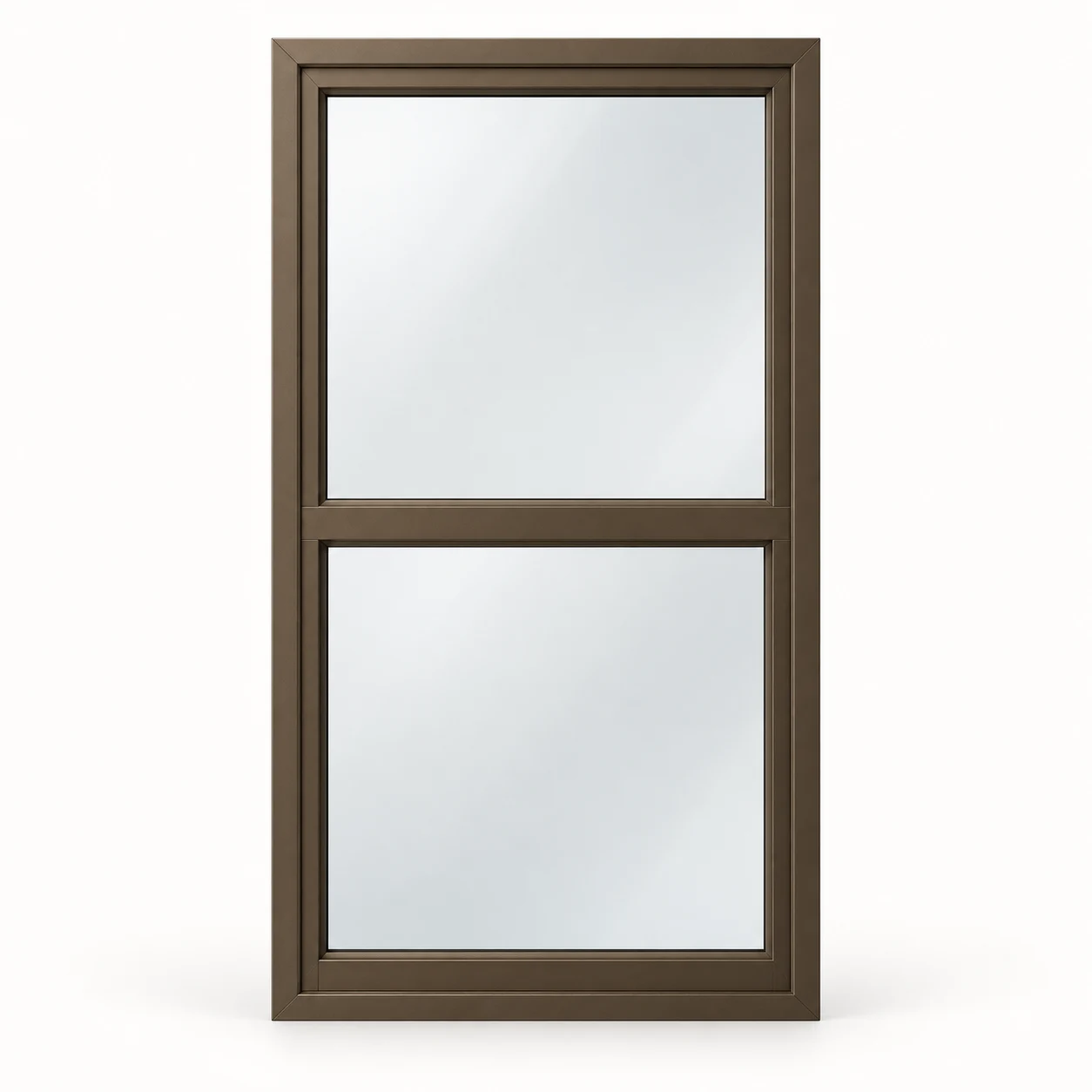 Product illustration: bronze aluminum, single hung layout